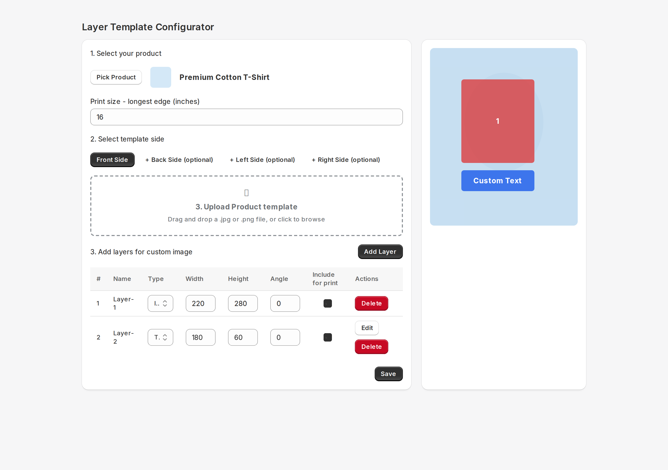 Layer Template Configurator